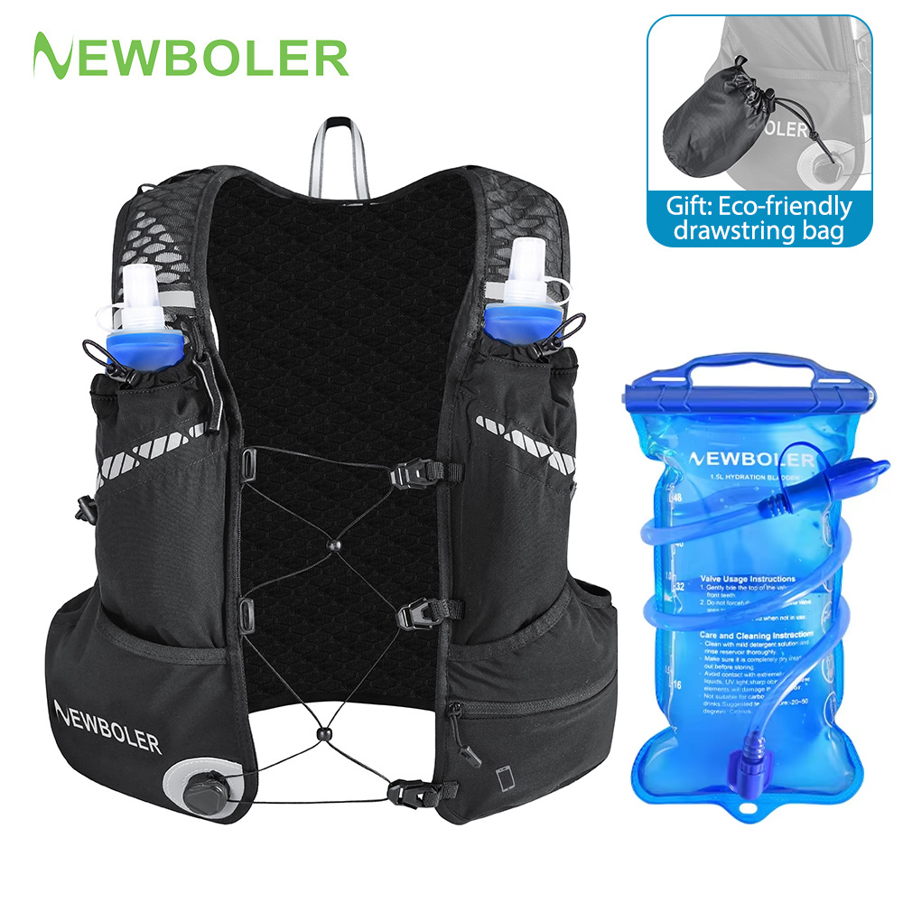 Trail Running Vest - 8L 통기성 하이드레이션 조끼형 가방, 트레일