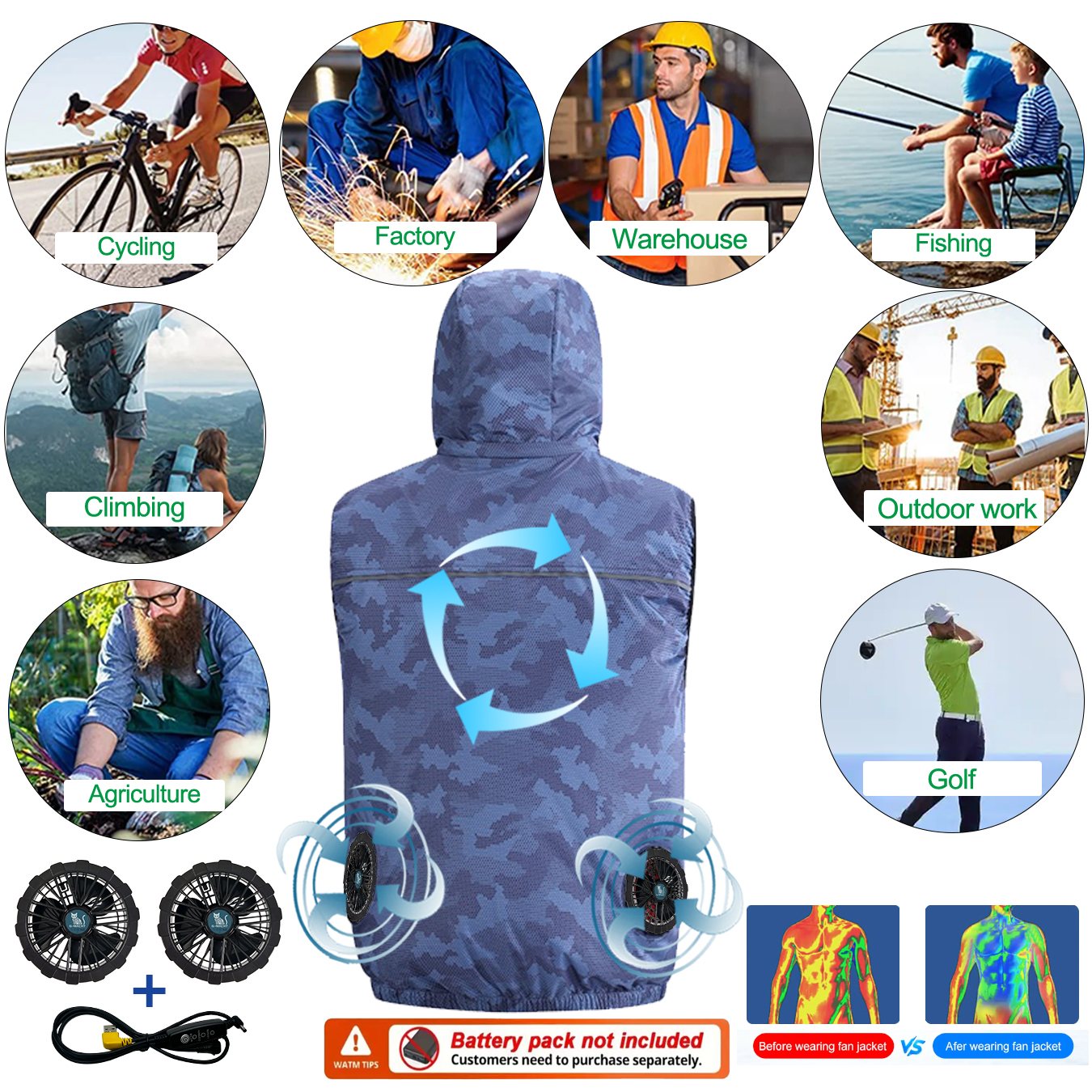 여름 스포츠 12V/5V 팬 에어컨 쿨 남녀 여행용 초 - Outdoor Sport Jacket Brand 리뷰 및 가격