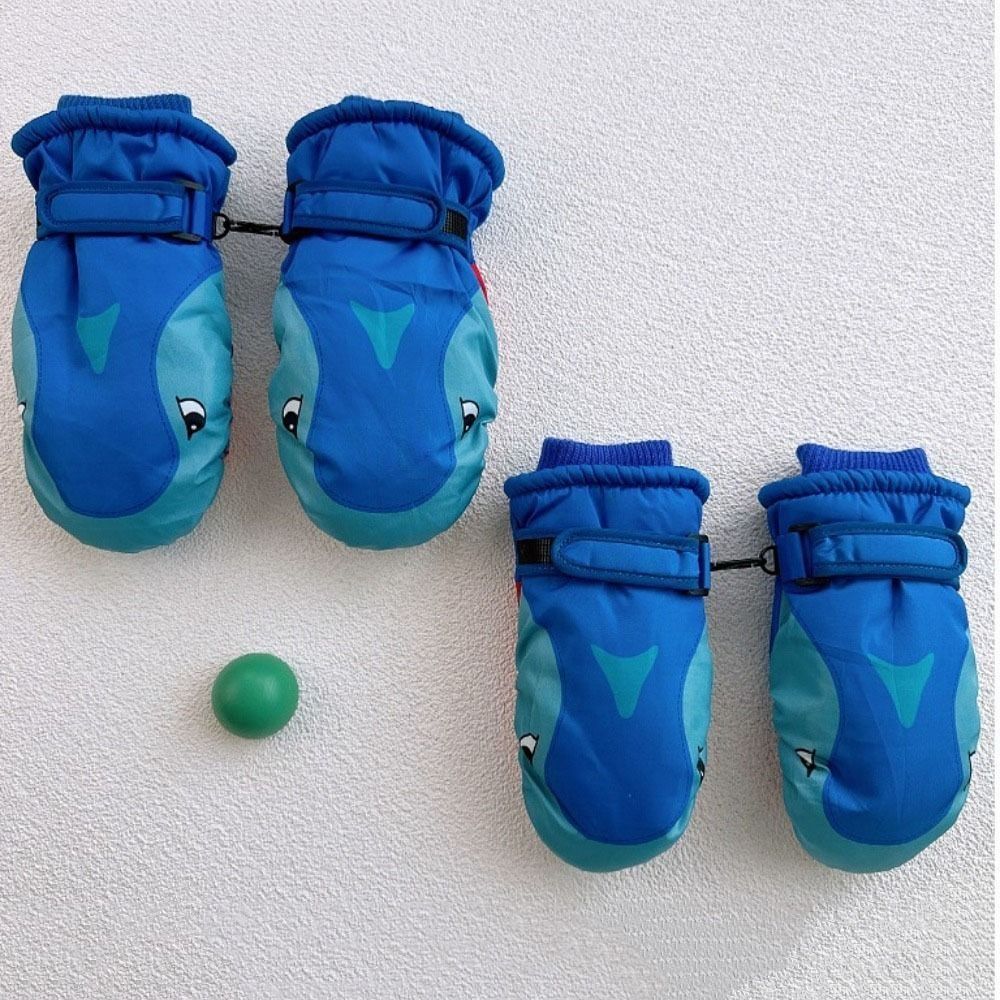 만화 어린이 스키 장갑 너클이 있는 상어 패턴 어린이  - Outdoor Sport For Kids 리뷰 및 가격